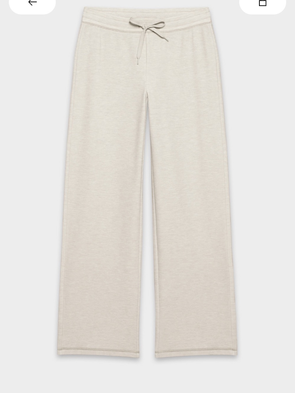 Aritzia TNA Wafflex Marks Pant Heather Ecru Wide Leg Lounge Pants L - Picture 8 of 11